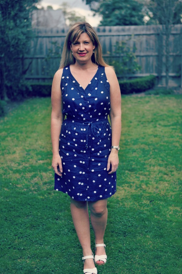 Style and Shenanigans Wearing Target Linen Dress