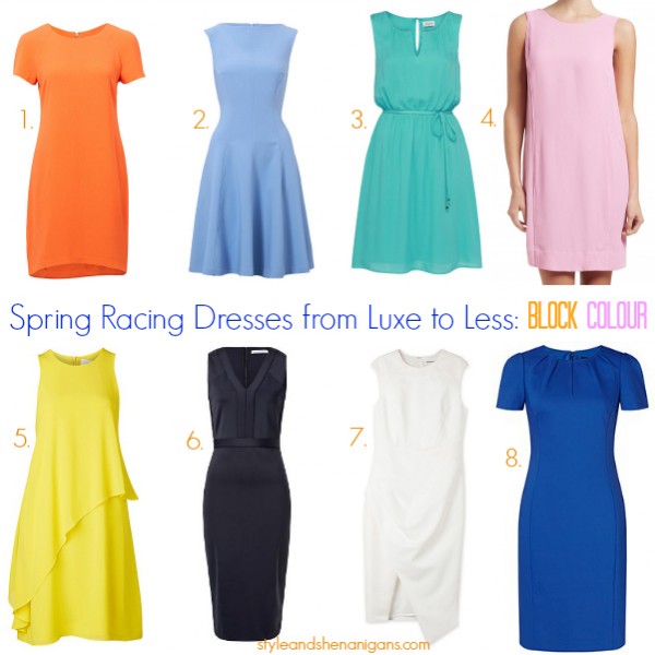 Style and Shenanigans- Spring Racing dresses from Luxe to Less - Block Colour