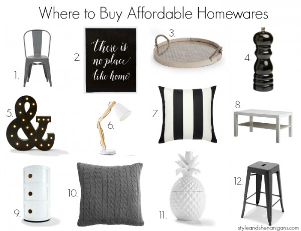 Where to Buy Affordable Homewares - Monochrome