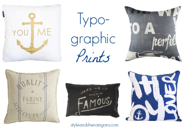 Cushions -typo prints