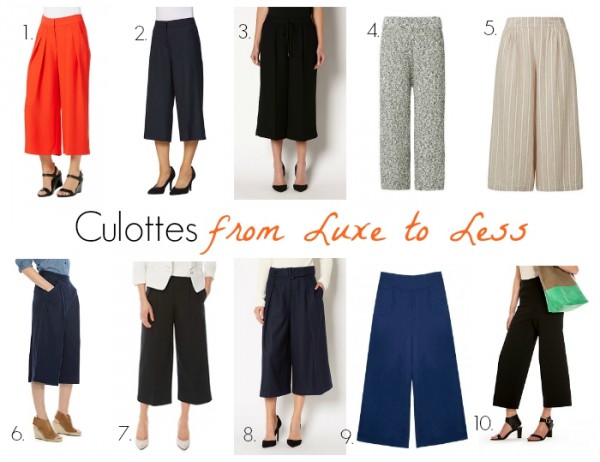 Culottes from Luxe to Less