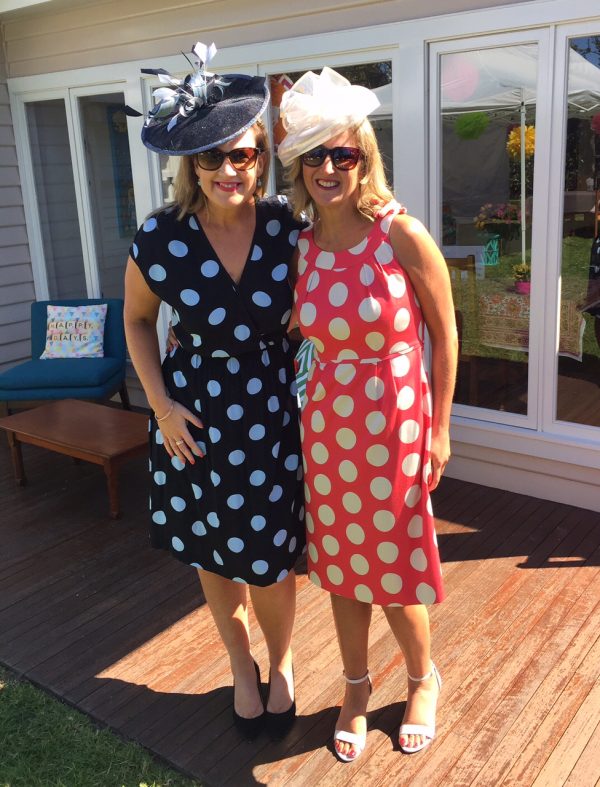 polka dot race day dress